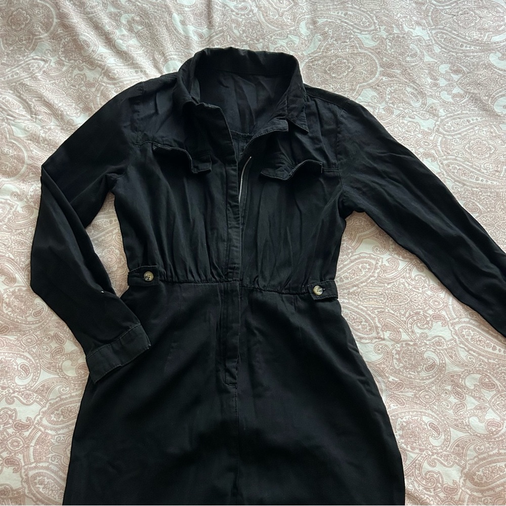 ASOS black cargo utility jumpsuit coveralls size S